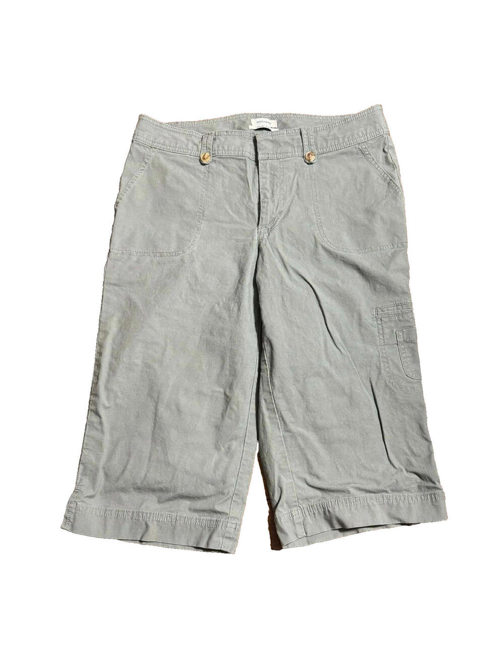 Dockers Crop Woman’s Capri Pants Curvy Mid Rise Size 8 Light Army Green